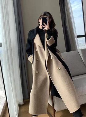 大码女装毛呢外套女2026秋冬新款气质宽松胖mm显瘦长款加厚大衣潮
