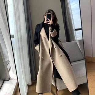 大码女装毛呢外套女2026秋冬新款气质宽松胖mm显瘦长款加厚大衣潮