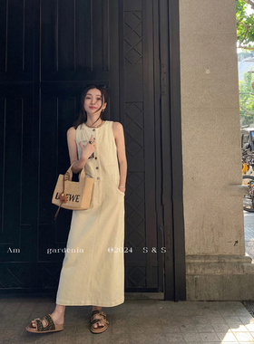 2025早春夏季通勤牛仔无袖连衣裙夏季法式年新款日常女高级感