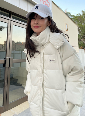 白色棉衣棉服女新款冬季新款派克服反季小个子宽松面包服外套H