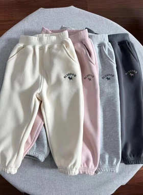 客供余料～韩国100-160男女宝25秋冬儿童加绒休闲运动卫裤