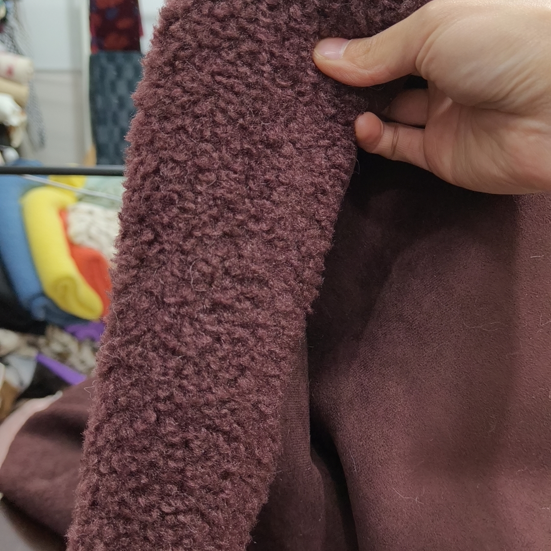 算1.6米深酒红仿羊羔毛皮毛一体1.7宽C727号