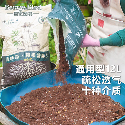 Berry&Bird园艺森林营养土泥炭椰糠有机养花种植土壤蔬菜绿植通用