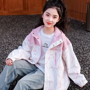 女童春秋款外套小女孩中大童儿童装洋气休闲风衣6冲锋7上衣8潮9岁