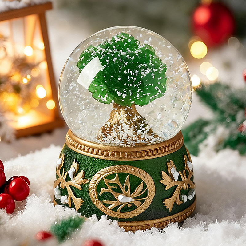 欧美生命树水晶球音乐盒八音盒治愈系摆件女孩生日新年情人节礼物