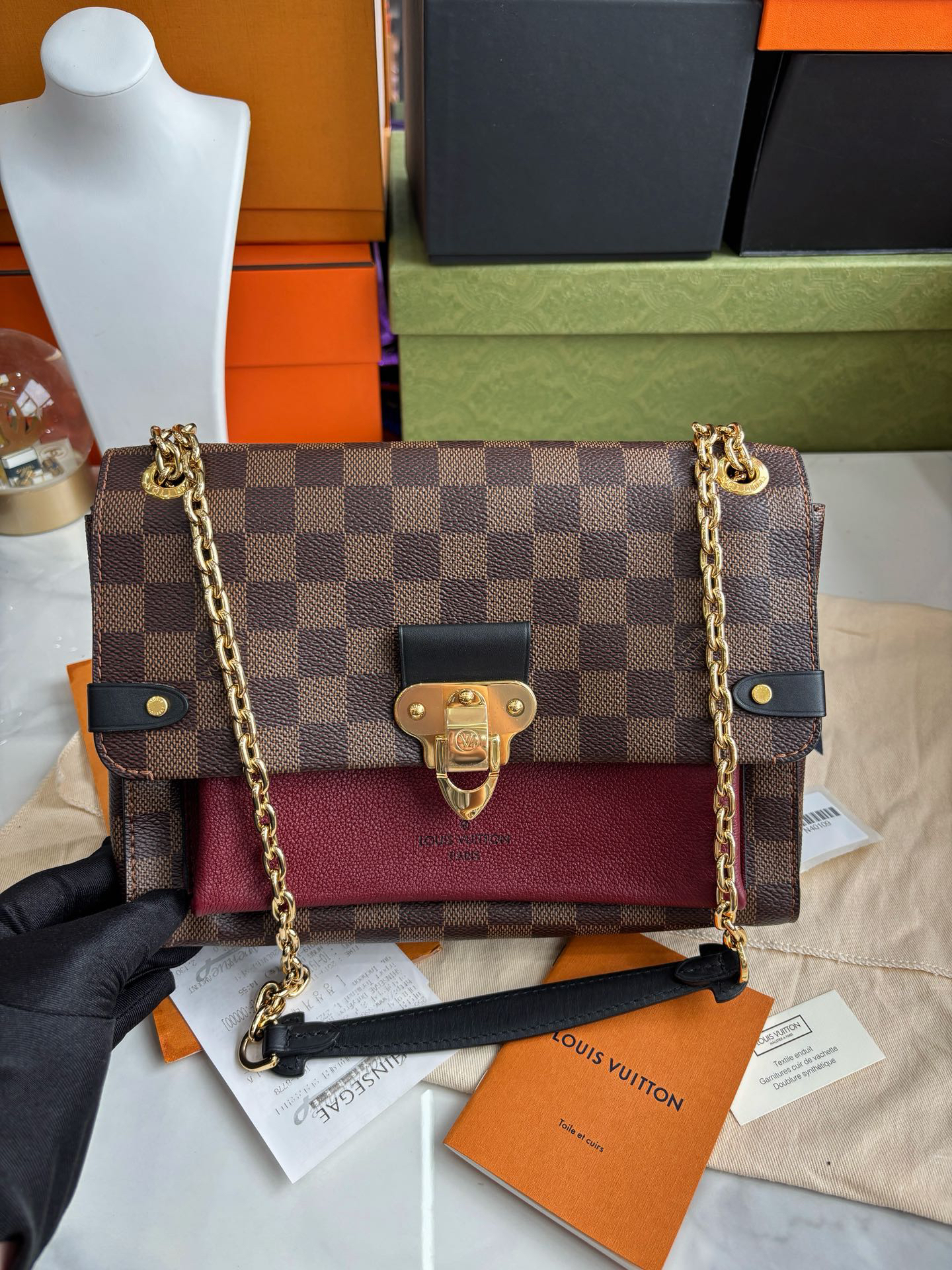 【新款现货】LV 棋盘格小号Vavin链条包成色嘎嘎新