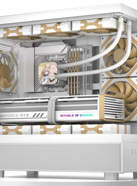 金河田RTX27海景房机箱电竞台式白色M-ATX机箱支持360水冷长显卡