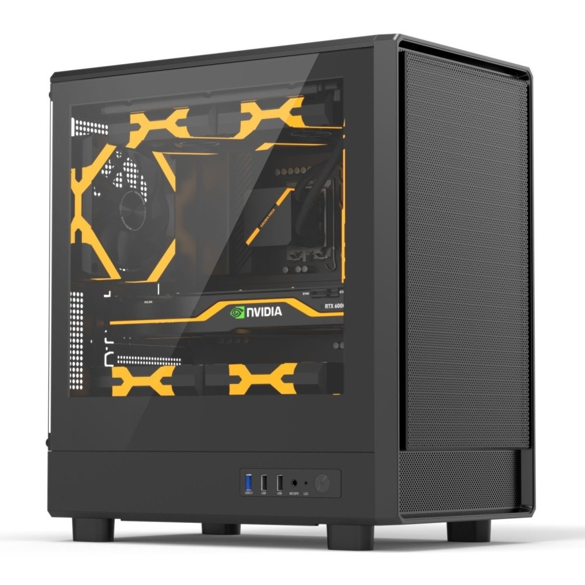 金河田简誉极电脑机箱台式机主机箱DIY玻璃侧透MATX白色水冷机箱