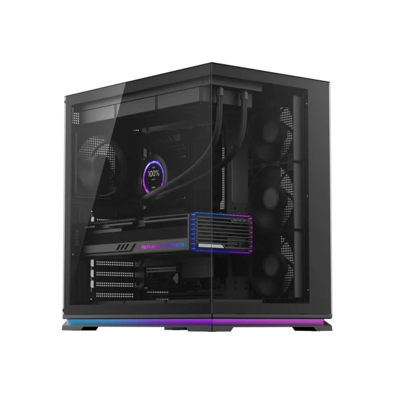 先马映像FLY LIGHT无立柱海景房机箱360水冷ATX背插主板灯条悬浮