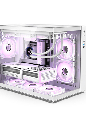 金河田海景房GMQ360机箱台式机电脑游戏matx白色主机箱360水冷