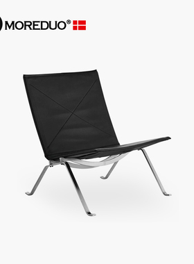 MOREDUO/意式现代客厅沙发椅真皮中古单椅PK22休闲椅 vintage家具