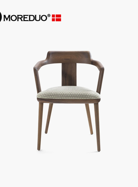 MOREDUO/意式极简书桌椅 Tilly chair实木扶手椅布艺单椅北欧现代