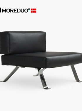 MOREDUO/意式极简沙发椅Ombra Chair 全真皮休闲椅客厅单人椅布艺
