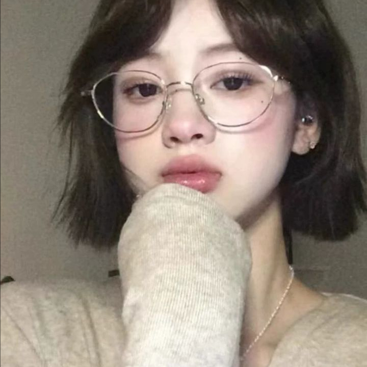 金丝边框眼镜女款斯文败类高级感装饰御姐复古椭圆形金色细框装饰