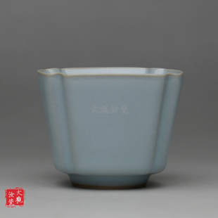 汝州原产地大观汝瓷茶具天青高四方杯一级品朱家汝窑朱法喜作品