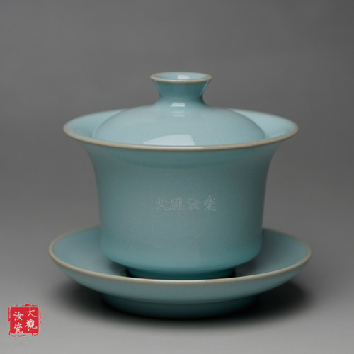 朱法喜全手工盖碗玛瑙釉汝瓷