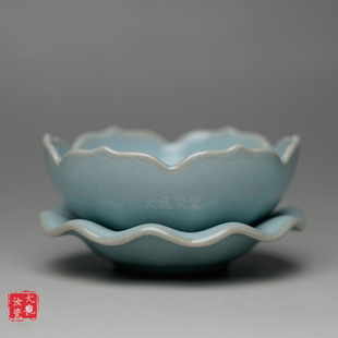 汝州原产地大观汝瓷茶具 莲花茶漏 一级品朱家汝窑朱法喜玛瑙入釉