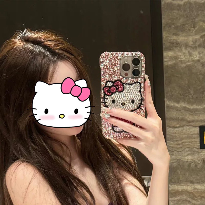 适用三星S30网红懒懒HelloKitty同款手机壳可爱S24ultra保护套防摔S25plus奢华水晶S23FE带钻Note20镶钻S21女