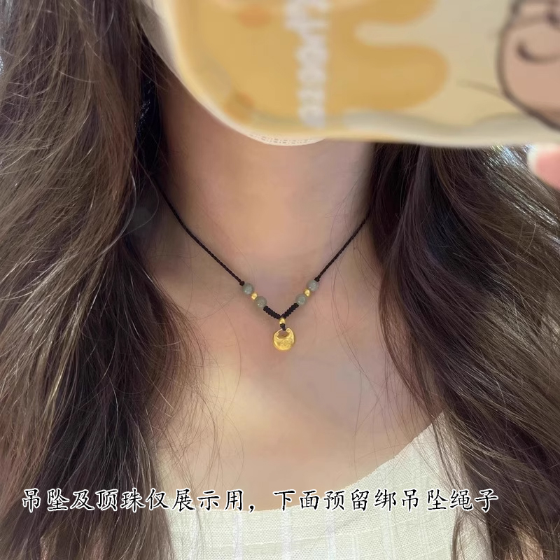 精编小胖福锁项链绳吊坠挂绳水贝婴儿童女款玉佩挂绳手编精品绳