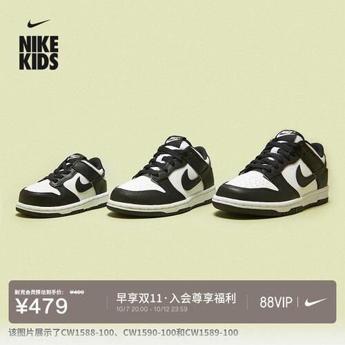 Nike耐克DUNK平底幼童运动鞋板鞋