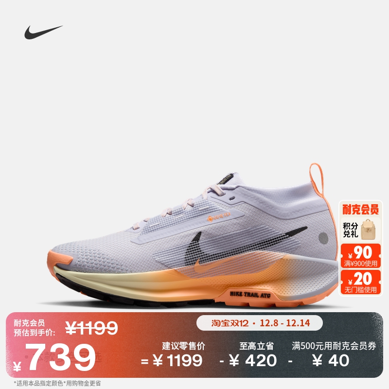 耐克飞马女户外防水跑步鞋NIKE PEGASUS TRAIL 5 GORE-TEX FQ0912