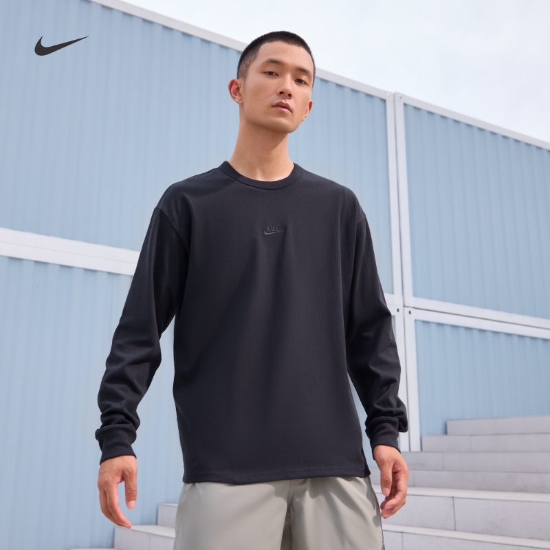 Nike耐克纯棉宽松休闲男长袖T恤