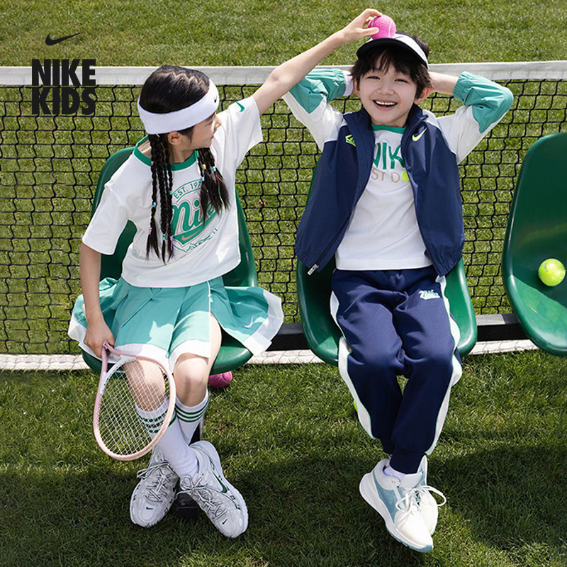 耐克幼童防泼水半身裙秋季新款女童梭织运动舒适官方NIKE IO2537