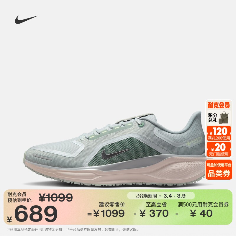 耐克飞马男子防水透气跑步鞋冬NIKE PEGASUS 41 GORE-TEX FQ1356