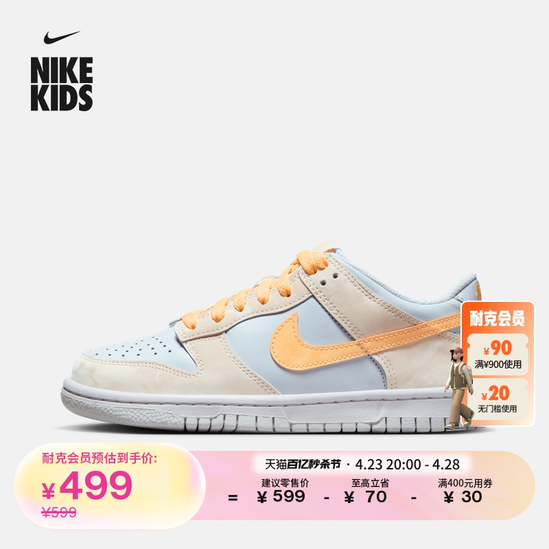 Nike耐克DUNK胶底低帮大童运动鞋