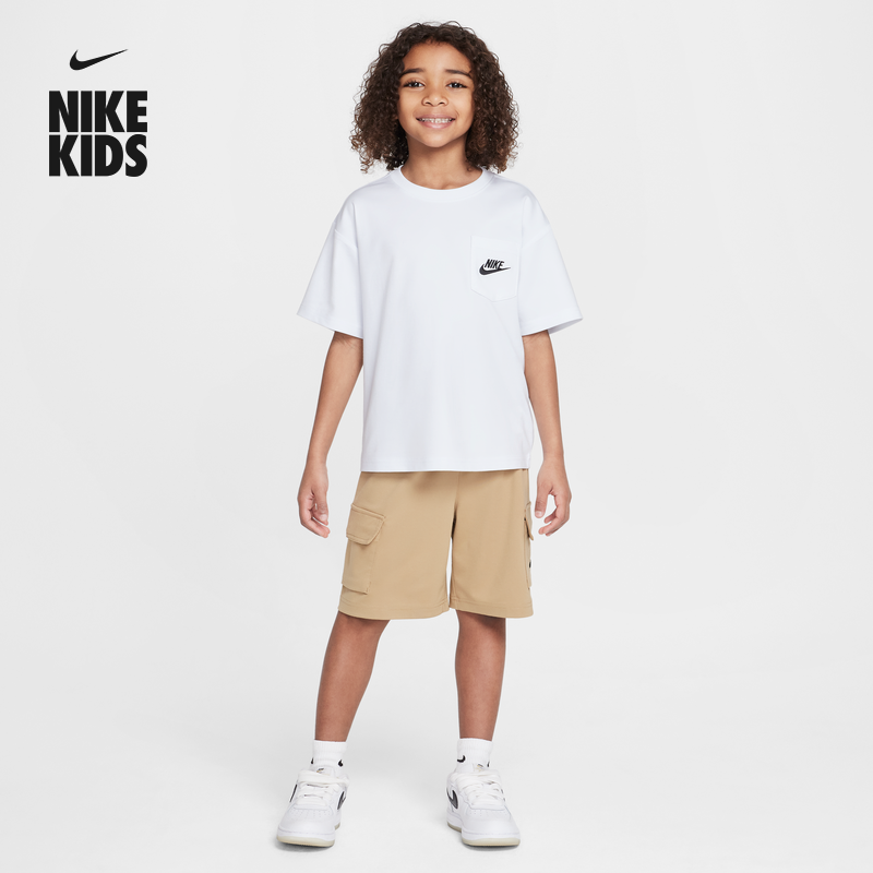 Nike耐克官方男童幼童冰丝凉感口袋T恤和短裤套装夏机能风II3021