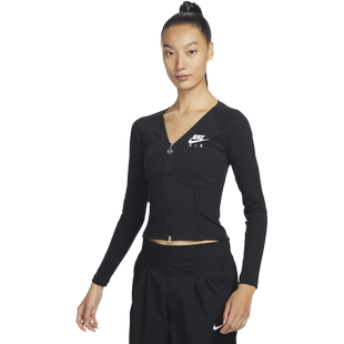 耐克女子长袖拉链开襟上衣休闲运动刺绣个性柔软舒适NIKE FD2377