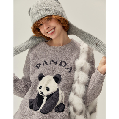 睡衣女秋冬季半边绒加厚2025年新款毛绒小个子家居服两件套可外穿