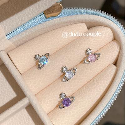 爆闪土星耳钉医用钛钢养耳洞免摘