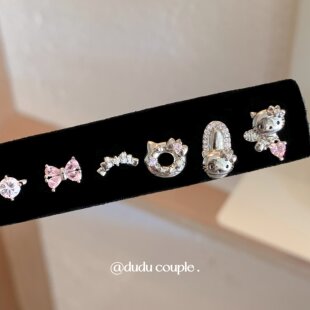 嘟嘟夫妇超好看独特漂亮耳钉螺丝拧扣免摘耳蜗钉医用钛钢耳骨钉女