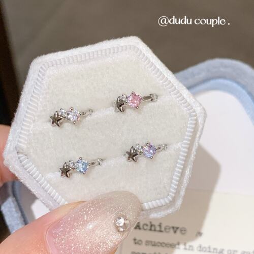 星星耳扣耳环小耳圈百搭耳骨环女