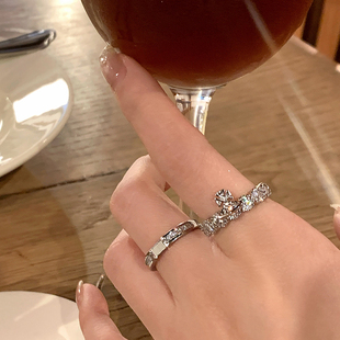 嘟嘟夫妇西太后土星戒指双层可拆分叠戴指环超好看满天星食指戒女