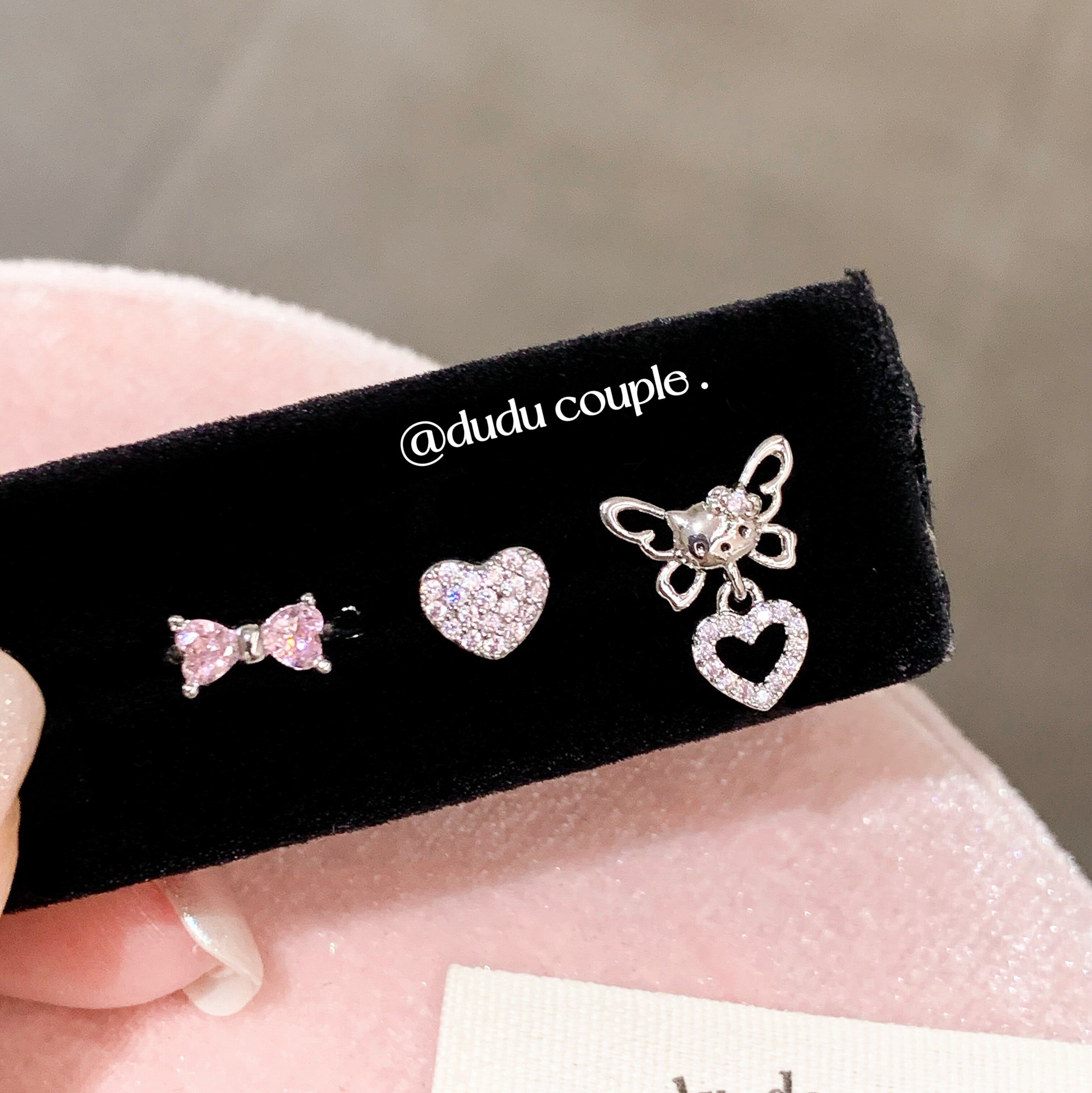 嘟嘟夫妇医用钛钢kt爱心耳钉睡觉免摘耳蜗耳骨钉小众蝴蝶结耳扣女,饰品/流行首饰/时尚饰品新,耳钉,淘宝优惠券,粉丝福利购,淘宝优惠卷