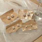 嘟嘟夫妇ins大码 S925纯银气质耳环高级感耳饰 珍珠耳钉女fever同款