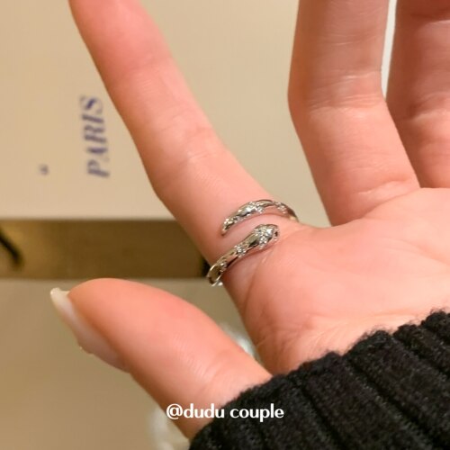 嘟嘟夫妇灵蛇戒指个性开口戒女