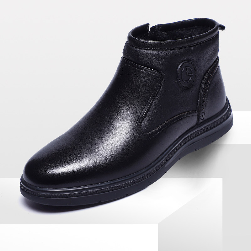金利来男鞋冬季新款厚底加绒皮毛一体保暖靴子男棉鞋皮靴马丁靴男,流行男鞋,时装靴,淘宝优惠券,粉丝福利购,淘宝优惠卷