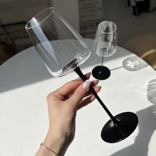 磨砂直筒高脚玻璃杯高颜值香槟酒杯家用果汁鸡尾酒 小众高级法式