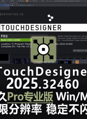 TouchDesigner 2025 Pro 新媒体数字艺术互动视觉设计软件Mac Win