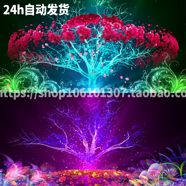 高端春暖花开led大屏背景视频素材花朵太阳唯美全息投影片源1080p