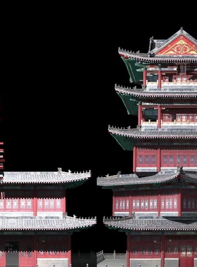 3d Mapping 建筑楼体秀投影灯光秀全息光雕中国风视频片源文件C4D