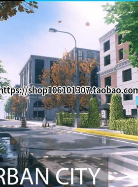 ue5 UnrealEngine4 虚幻4 Urban City 郊区楼房城镇城市室外场景