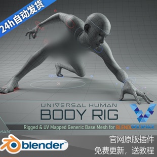 Blender插件 Universal Human Body Rig 4.0通用人体绑定基础模型