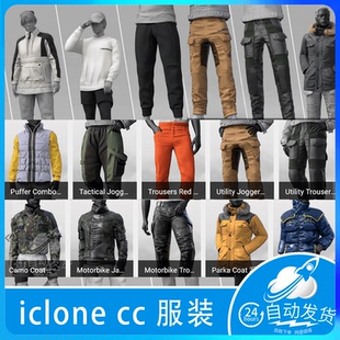 iclone CC 日常裤子外套运动衬衣服装 Rugged Trendy Collection