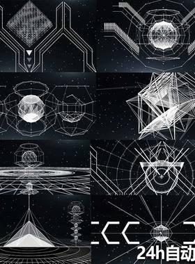 Resolume 官网vjloop 33个电子EDM黑白线条几何无缝循环视频素材