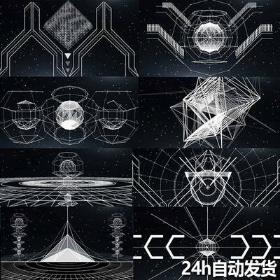 Resolume 官网vj loop 33个电子EDM黑白线条几何无缝循环视频素材