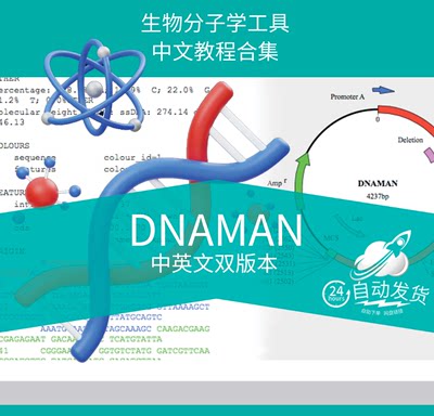 DNAMAN 中英版本软件 9.0/6.0安装 生物分子学  送中文教程合集